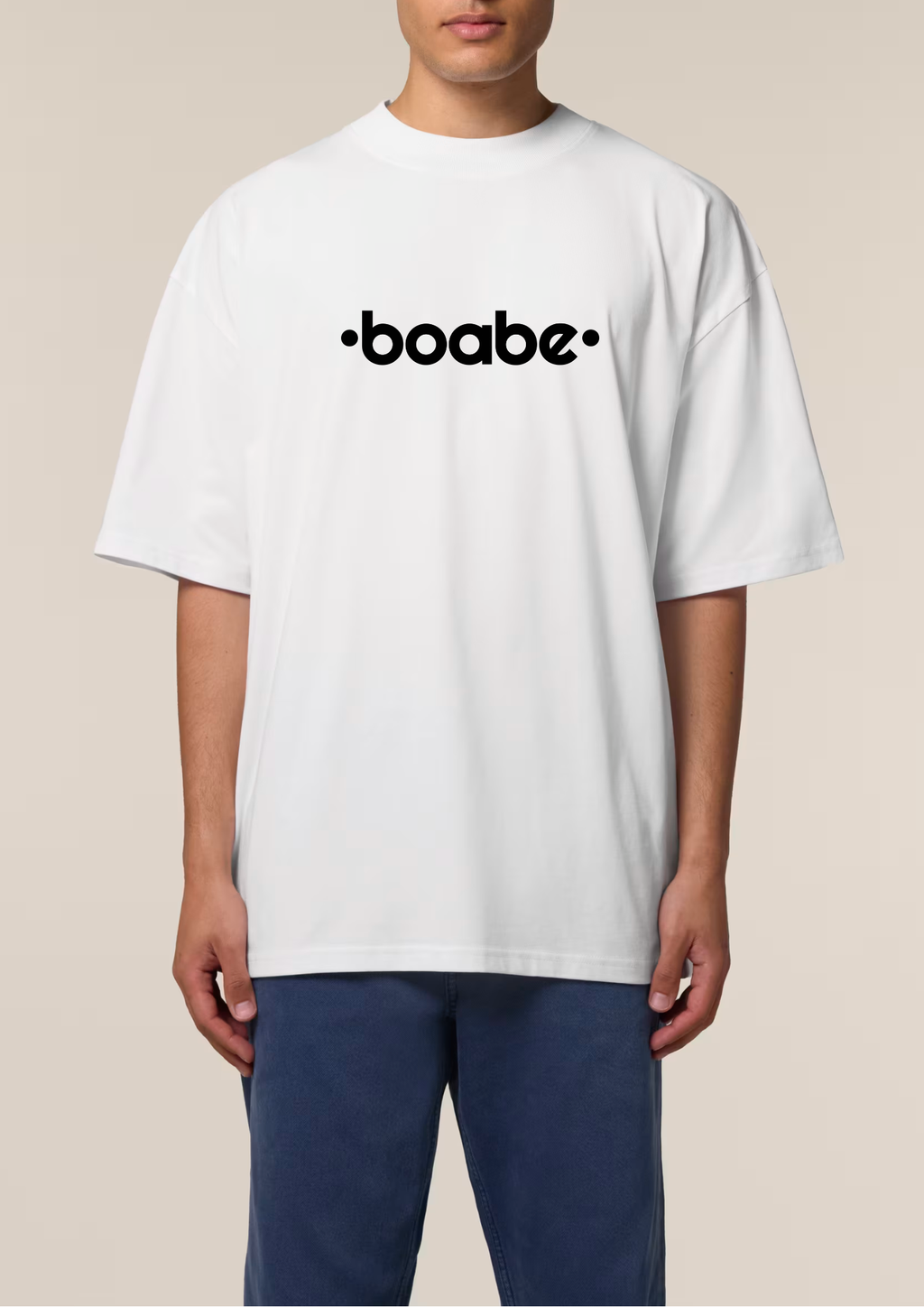 Tricou TwoStep Oversize Fit "Boabe" Front Print - Alb