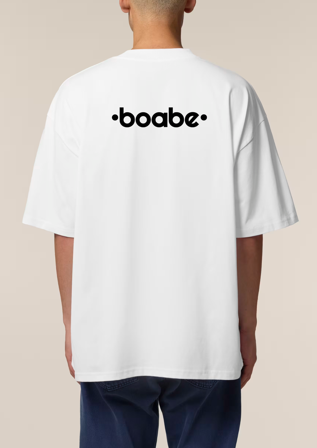 Tricou TwoStep Oversize Fit "Boabe" Back Print - Alb