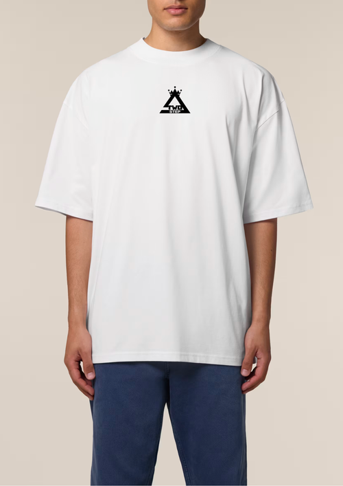 Tricou TwoStep Oversize Fit "Boabe" Back Print - Alb