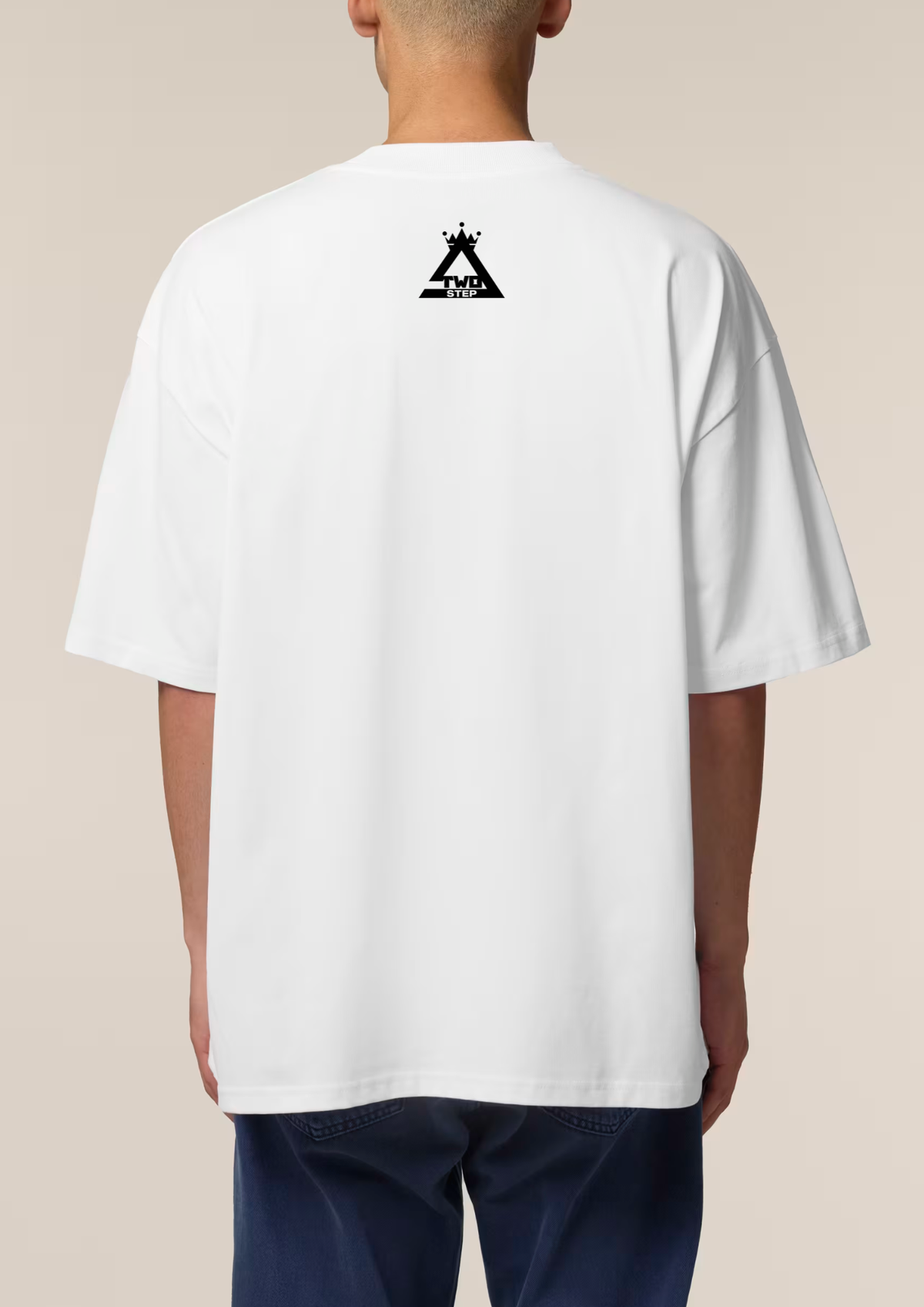 Tricou TwoStep Oversize Fit "Boabe" Front Print - Alb