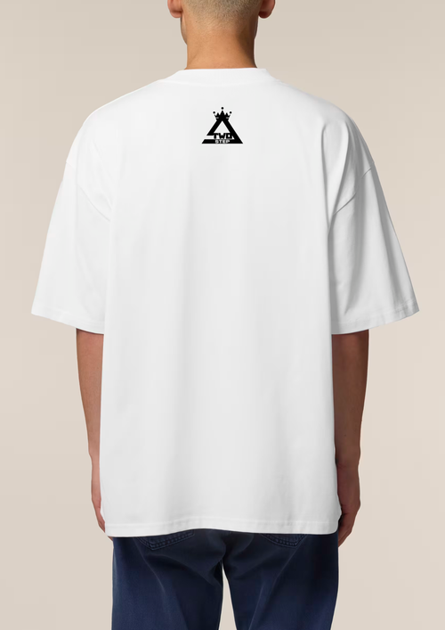 Tricou TwoStep Oversize Fit "Boabe" Front Print - Alb